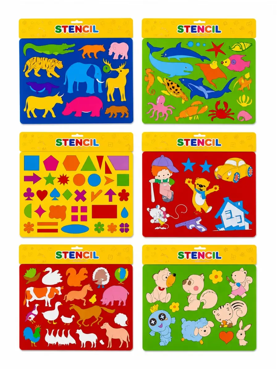 plantilla de plastico para dibujo figuras 19x13 mayoreo