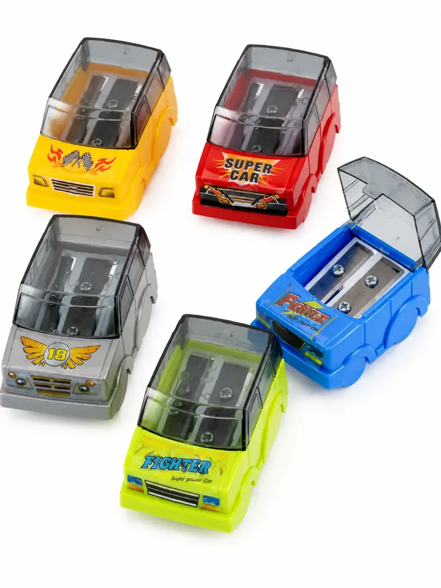 Sacapuntas Carrito c/Depósito – Paquete 10 pzs sacapuntas diseño carrito 10 piezas mayoreo
