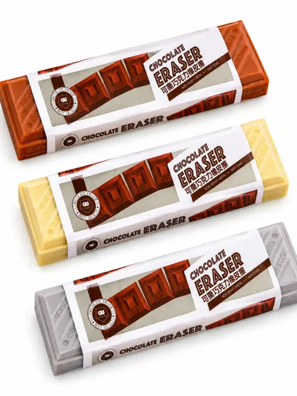borrador forma chocolate 6 piezas mayoreo