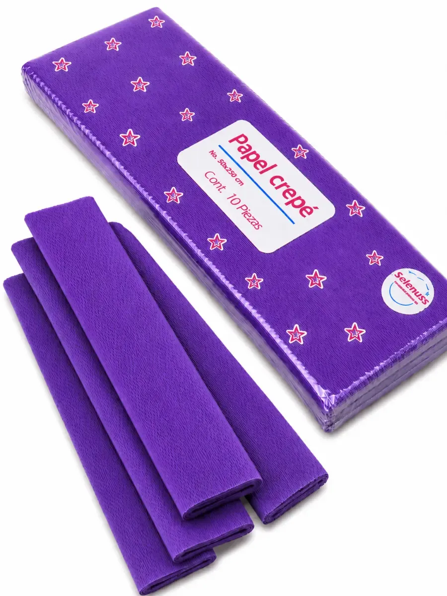 Papel Crepe Selanusa Morado – Paquete 10 pzs papel crepe selanusa morado paquete 10 piezas