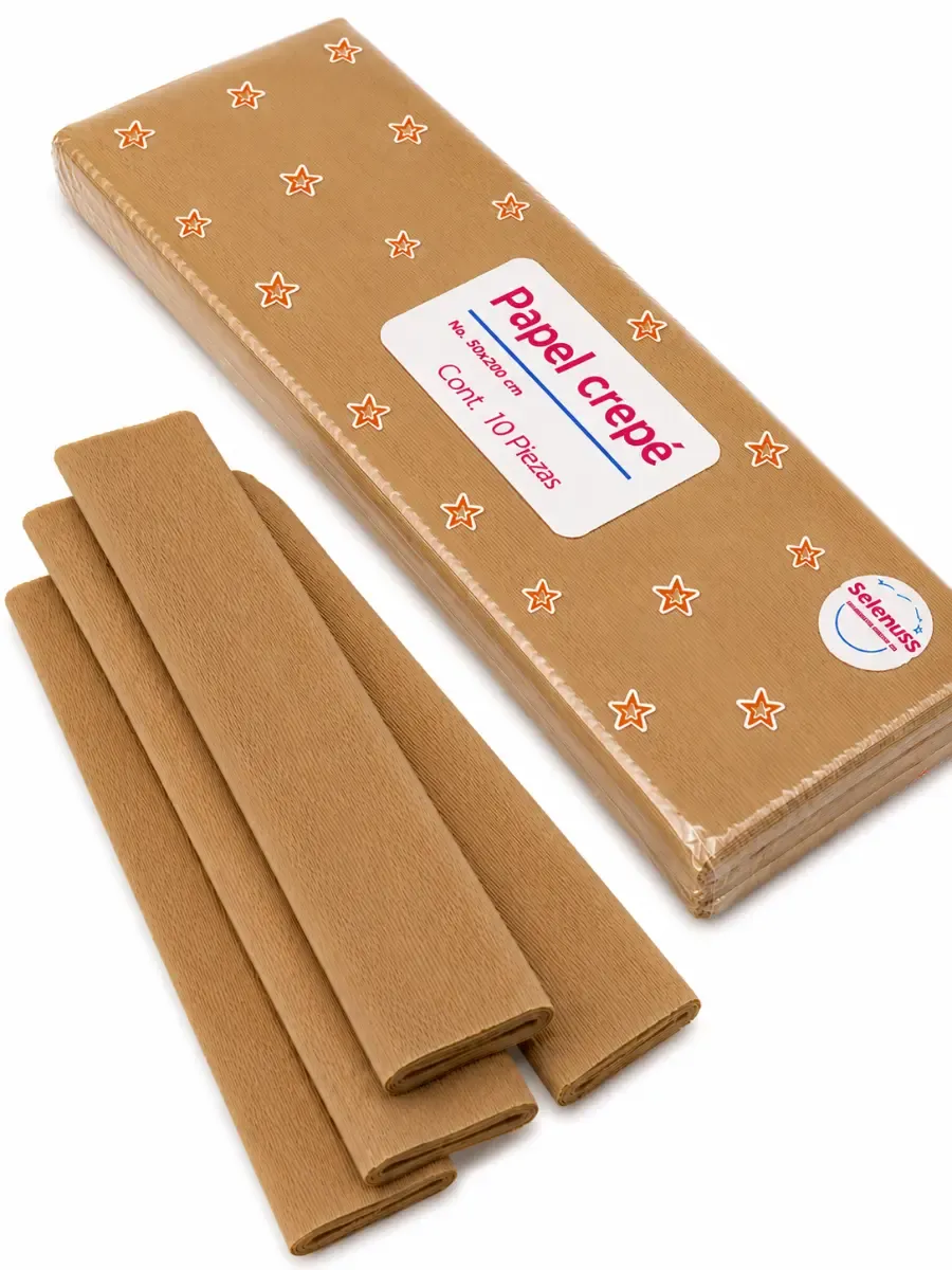 papel crepe selanusa beige oscuro 46 paquete 10 piezas