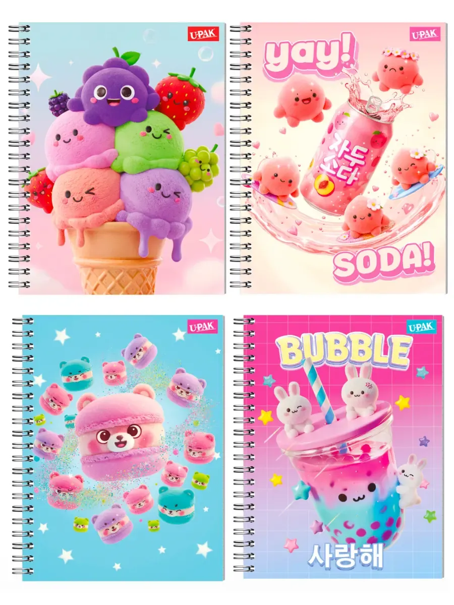Cuaderno Upak 100h Cuadro 7mm – Diversión Kawaii 2026 Cuaderno Upak 100h Cuadro 7mm – Diversión Kawaii 2026