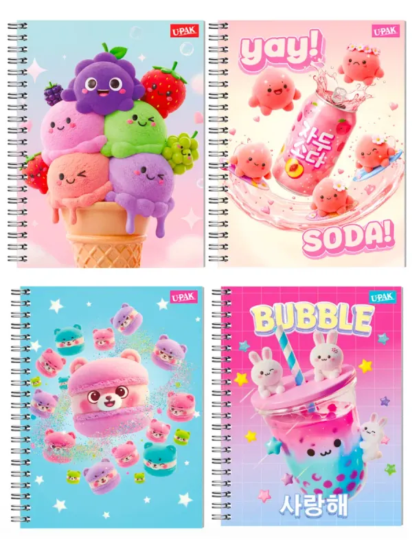 Cuaderno Upak 100h Cuadro 7mm – Diversión Kawaii 2026 Cuaderno Upak 100h Cuadro 7mm – Diversión Kawaii 2026