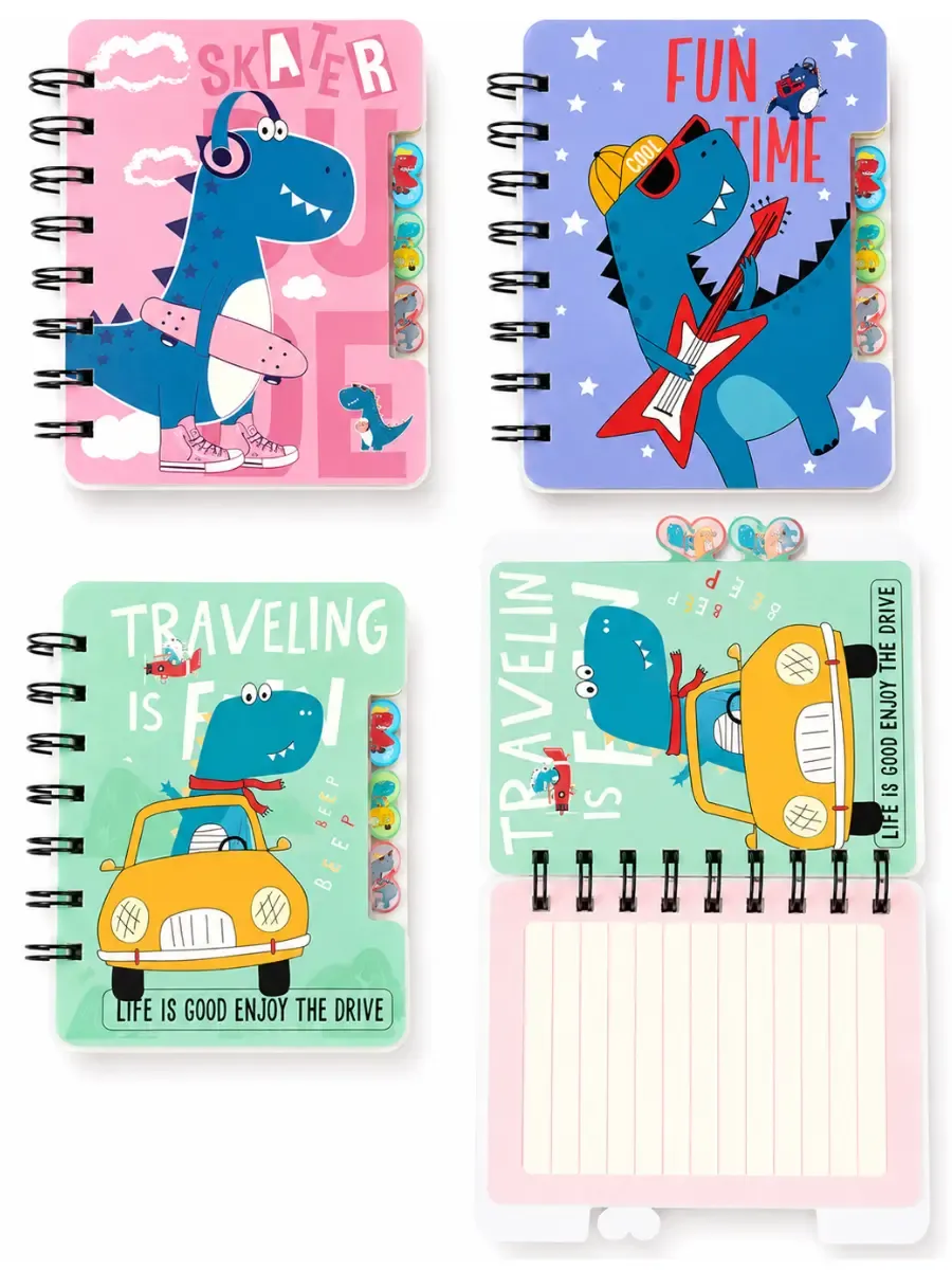 Libreta de apuntes compacta 12x10cm diseño dinosaurio