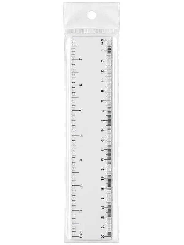 Regla escolar de 20cm de largo por 4cm de ancho