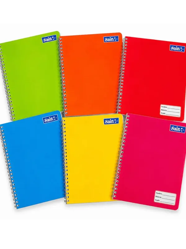 Paquete 6 cuadernos profesionales 1 arillo cuadro 7mm