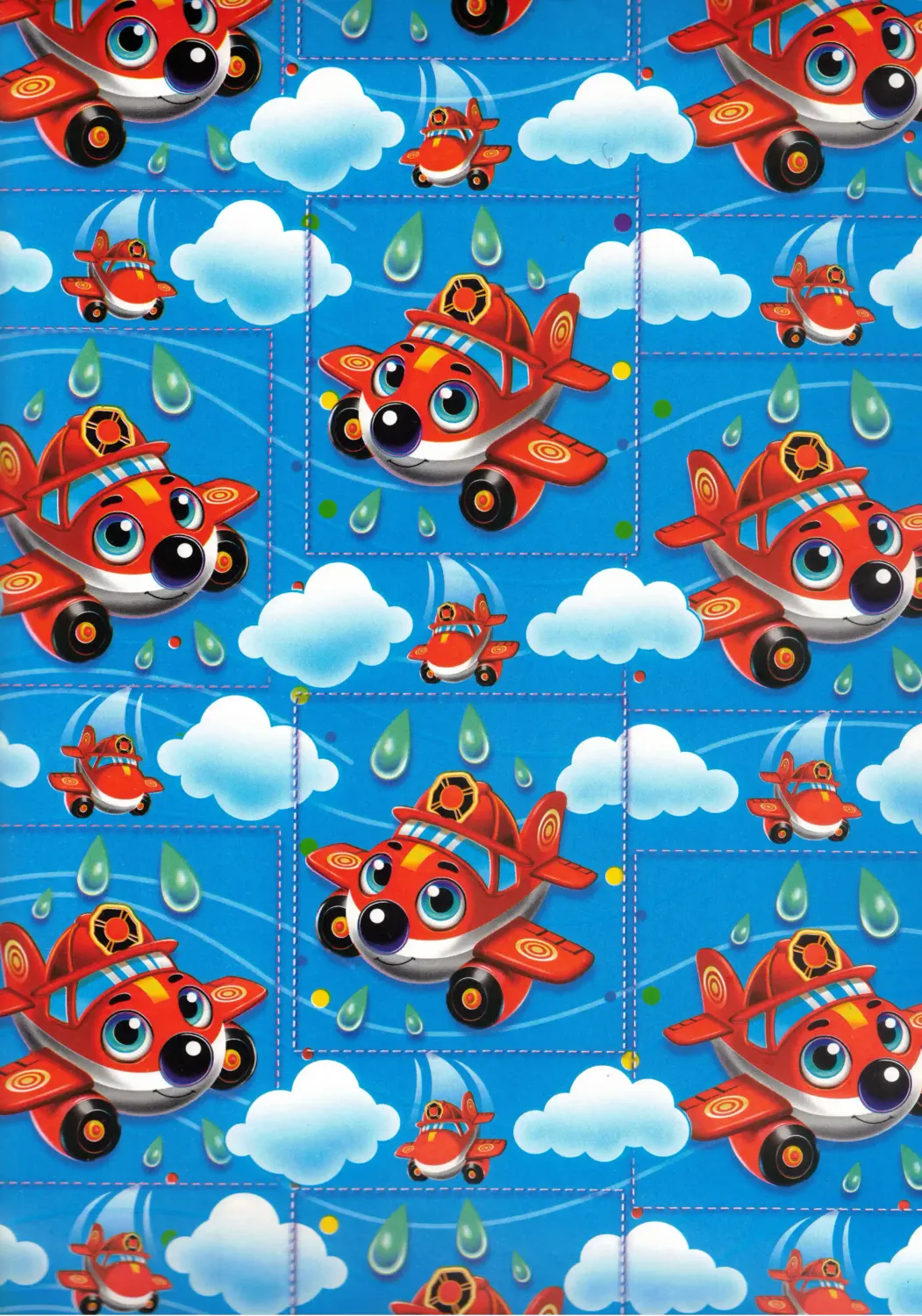 papel de Regalo Aviones Felices 69x51cm 10 pzs