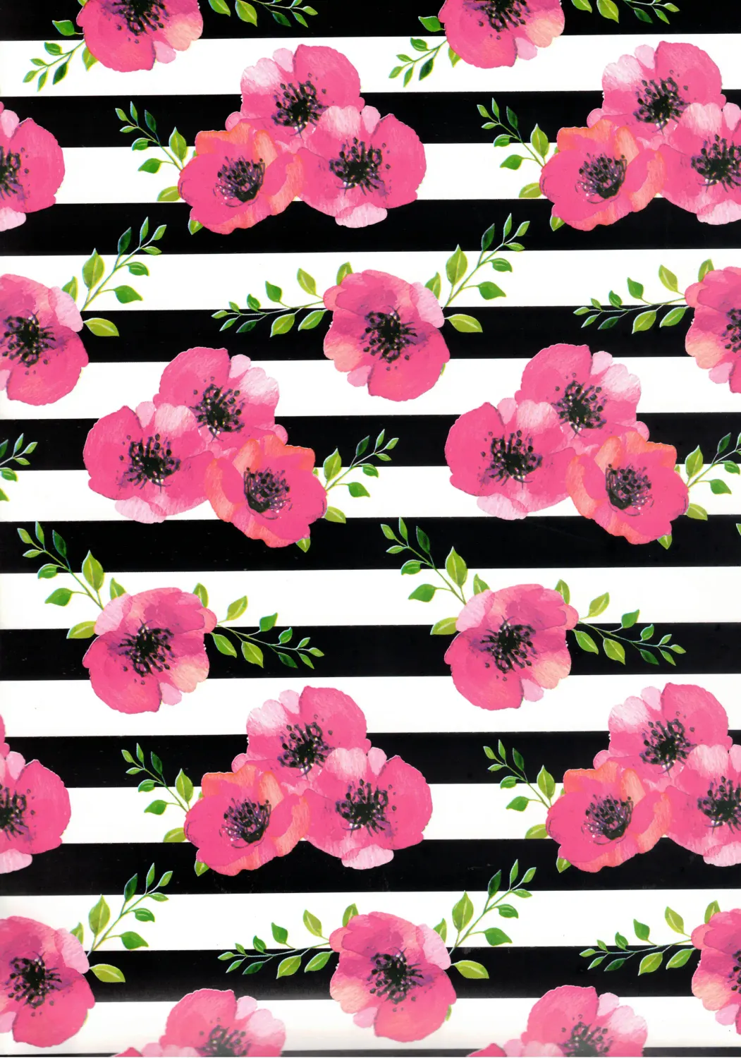 Papel de regalo rayas y flores 10 piezas