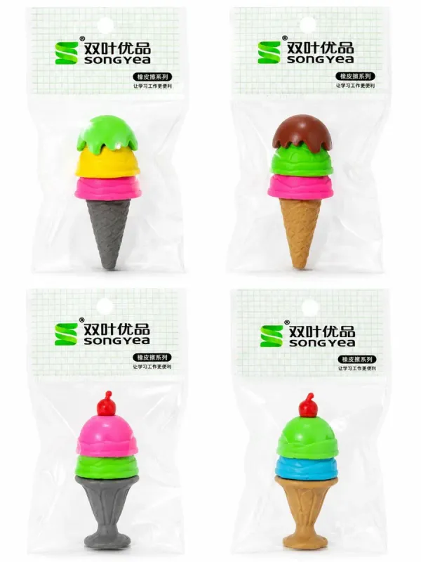 Goma de Borrar en Forma de Helado Surtida Goma de borrar en forma de helado mayoreo mexico