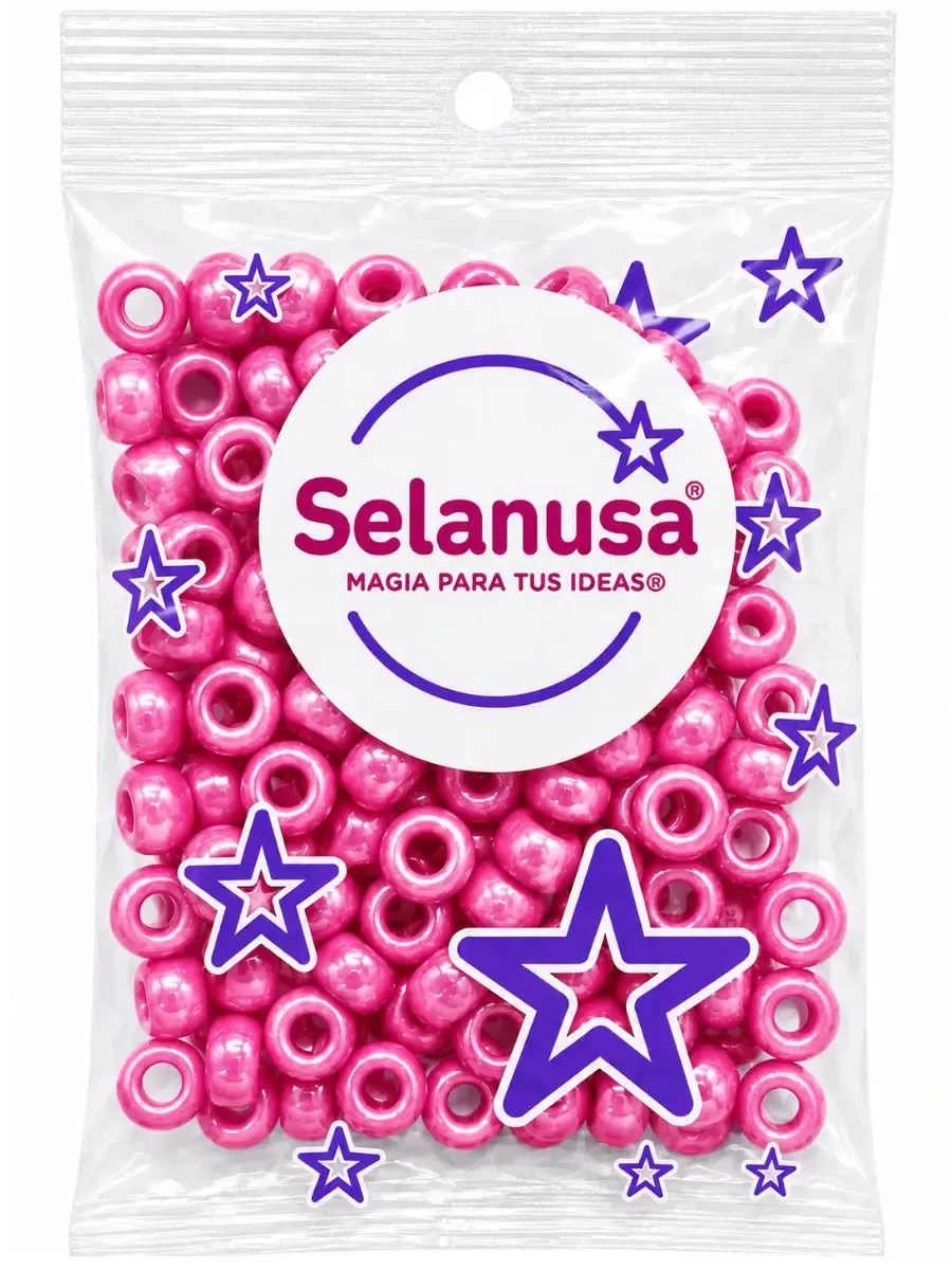 Cuentas de plástico perlizadas rosa mexicano 100 piezas