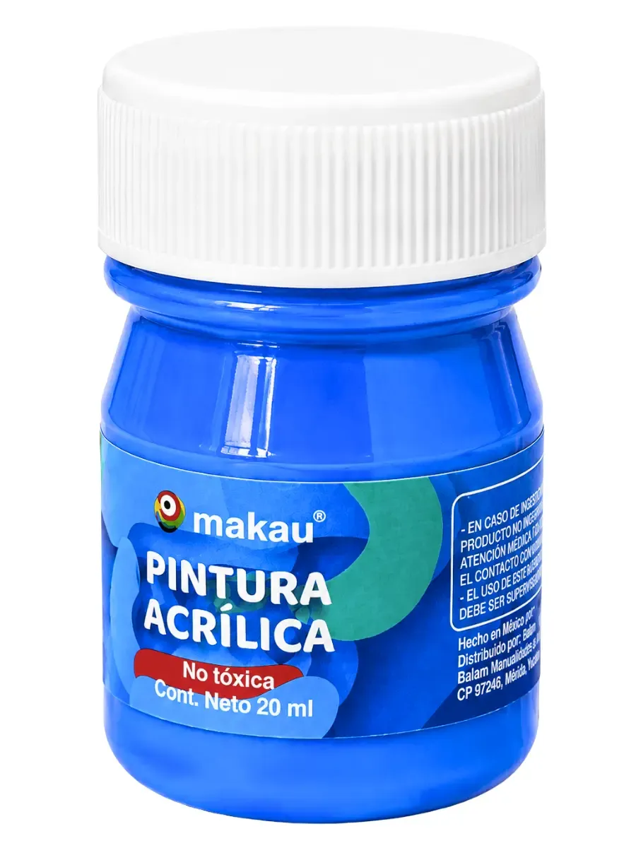 Pintura c/6 Acrílica Makau 20 ml Azul Eléctrico Pintura c/6 acrílica Makau azul eléctrico 20 ml