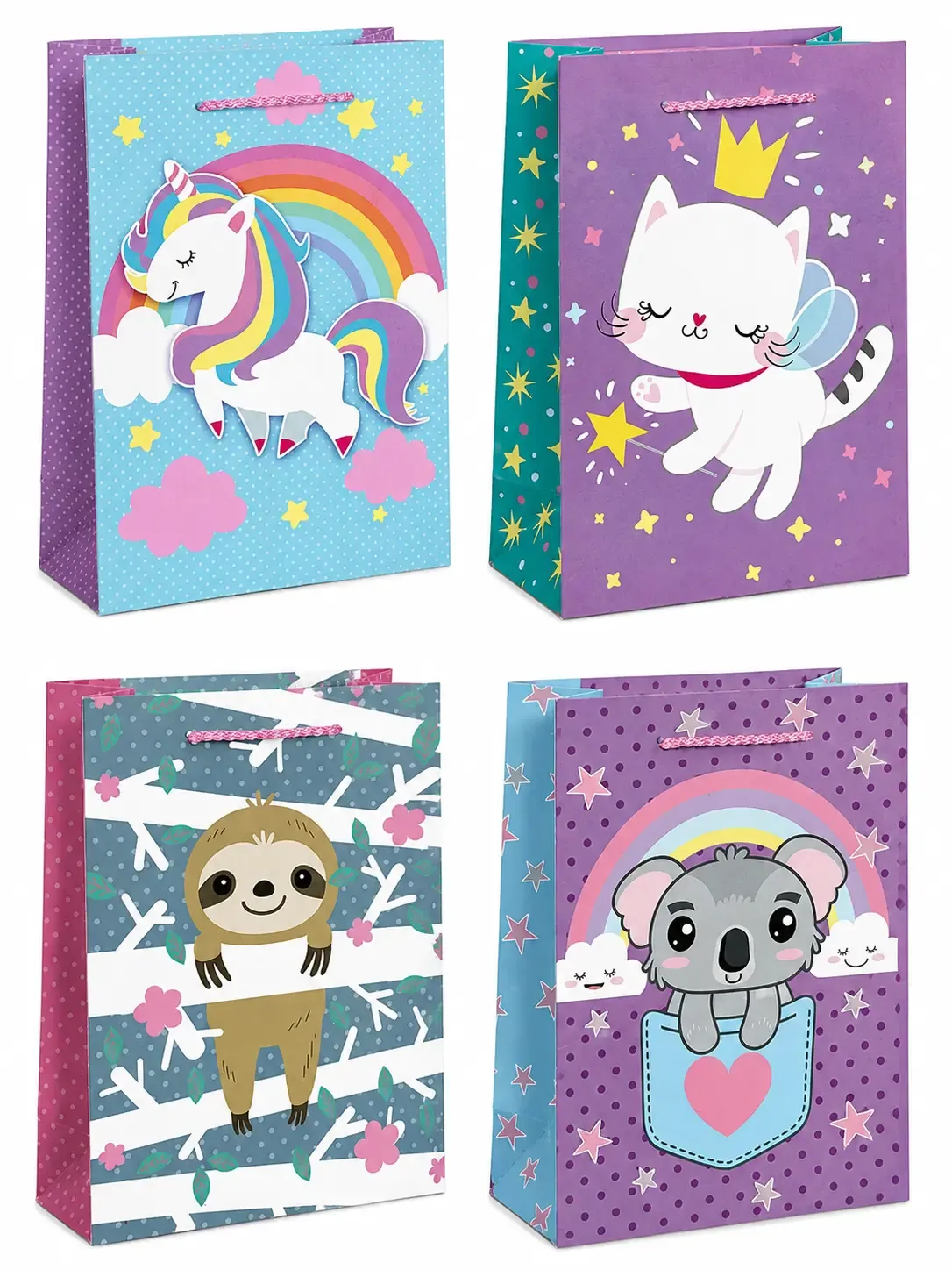 Bolsas de regalo medianas diseño cariñitos pack 9 mayoreo