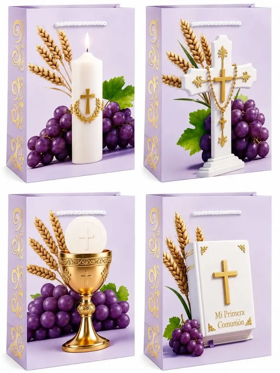 Bolsas medianas 29x20 cm presencia de dios paquete con 9 piezas