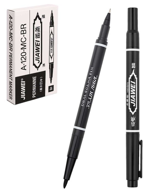 Marcador Permanente negro Doble Punta Paq c/10 Marcador Permanente negro Doble Punta Paq c/10