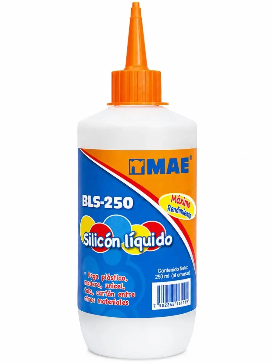 Silicona Líquido MAE 250 ml BLS250 – Mayoreo Silicona líquida transparente MAE 250 ml modelo BLS250