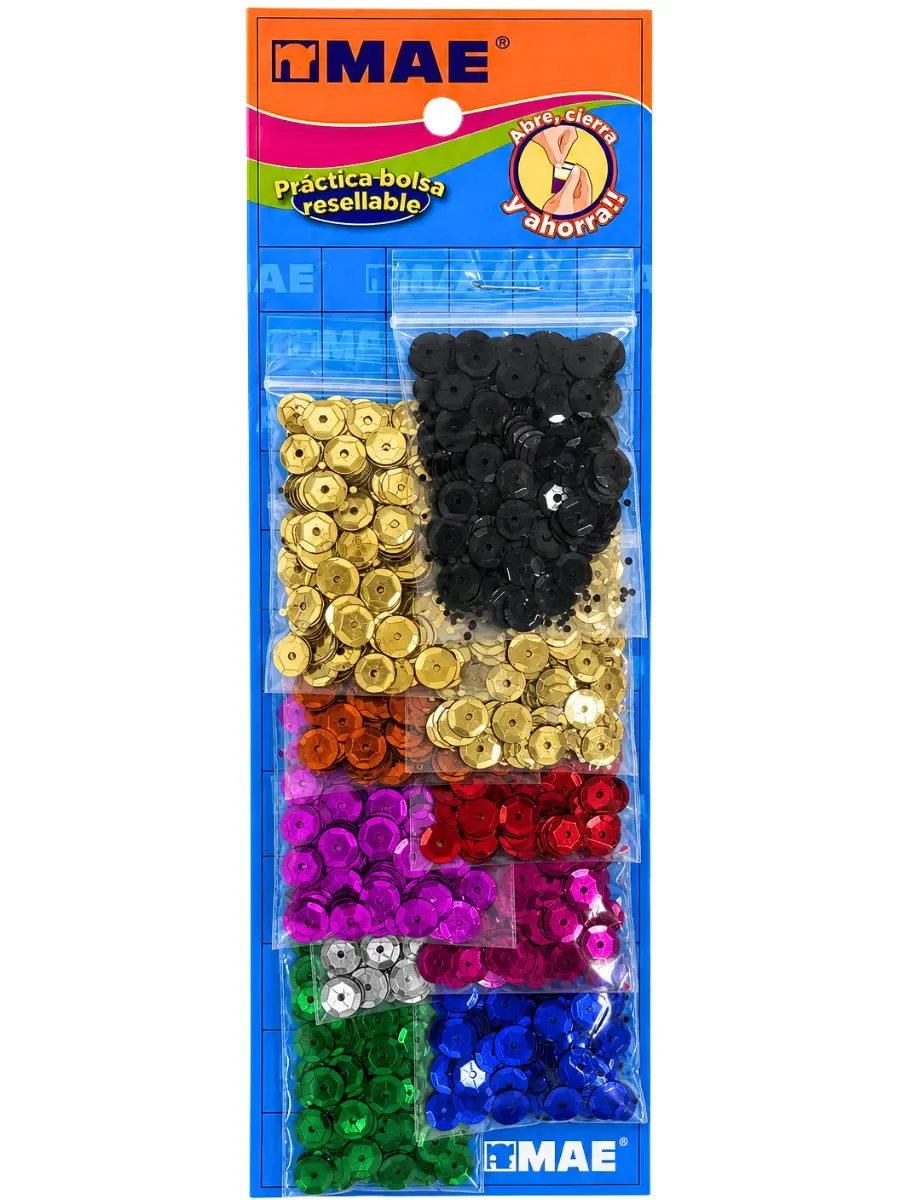 Lentejuela MAE con 10 Bolsitas Modelo MLM-BL10S Lentejuela marca MAE con 10 bolsitas modelo MLM-BL10S