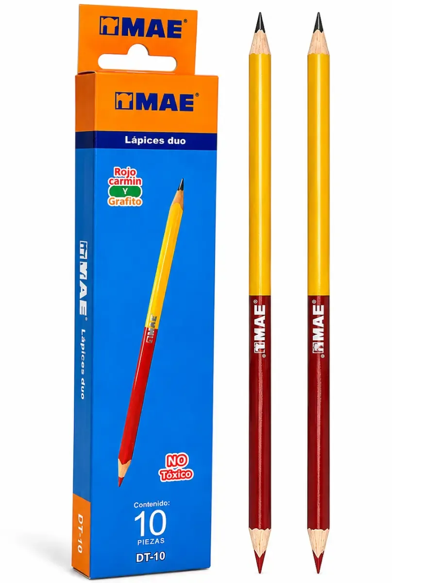 Paquete con 10 lápices dúo marca MAE modelo DT-10