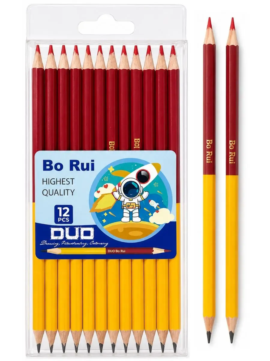 Lápiz Dúo Modelo DT-10 (Paq. c/12 pzas) Paquete con 12 lápices dúo económicos para escritura