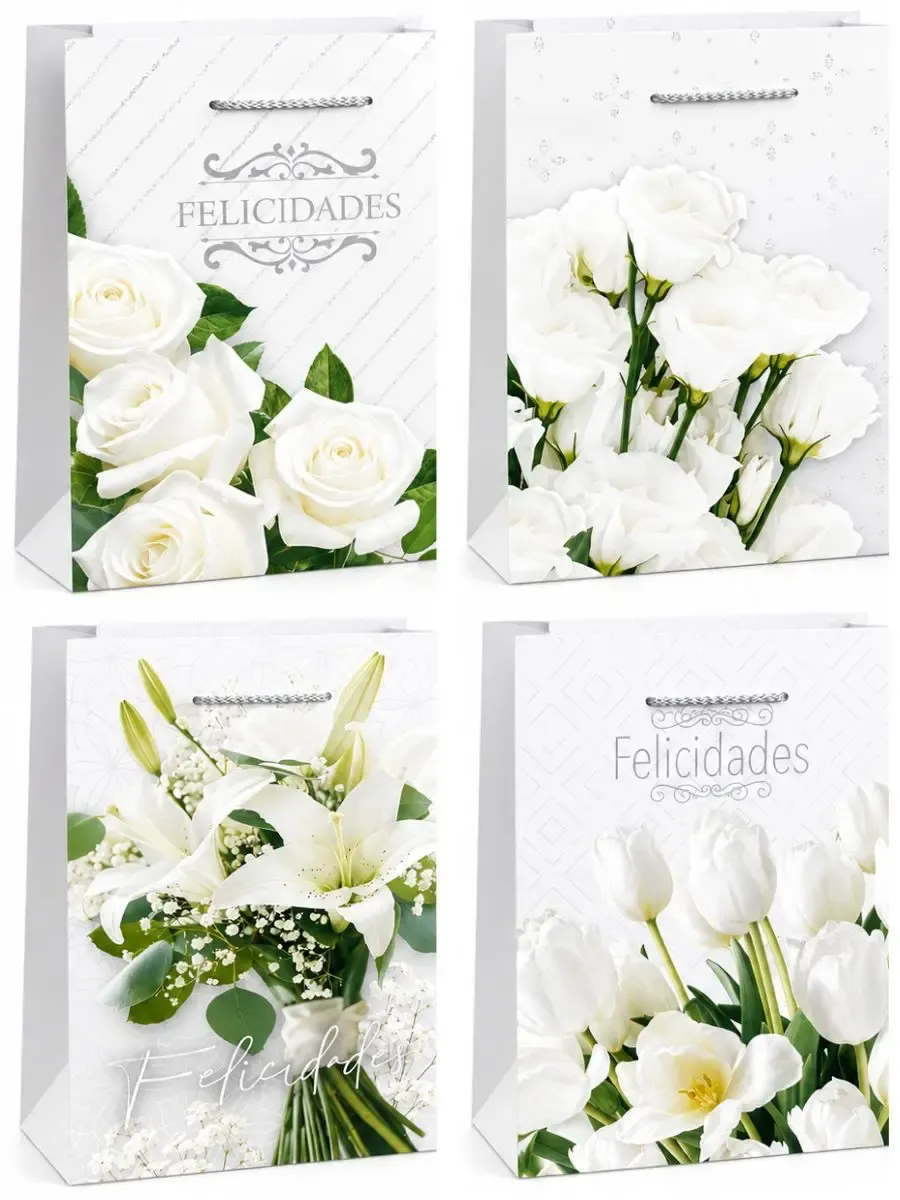 Bolsa de regalo grande diseño nuestra historia 36x25 cm paquete 8 piezas
