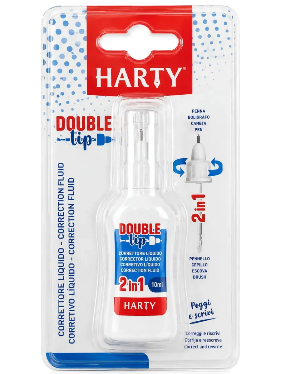 Corrector 2 en 1 pluma y brocha en blíster marca Harty mayoreo