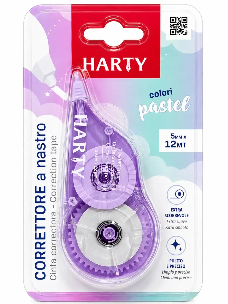 Cinta correctora Harty 5mm x 12m al mayoreo