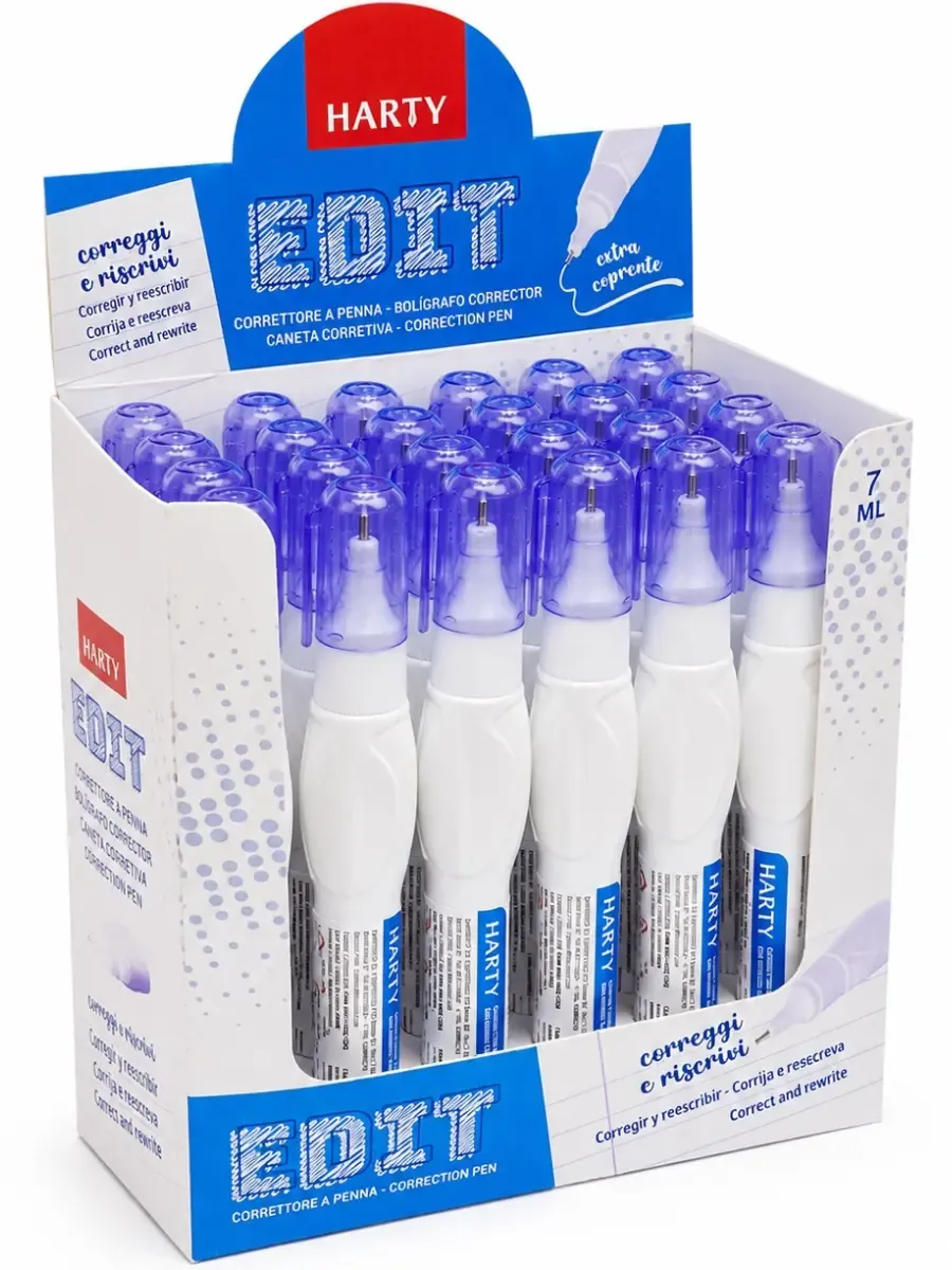 Corrector en pluma Harty 7 ml caja con 12 piezas mayoreo