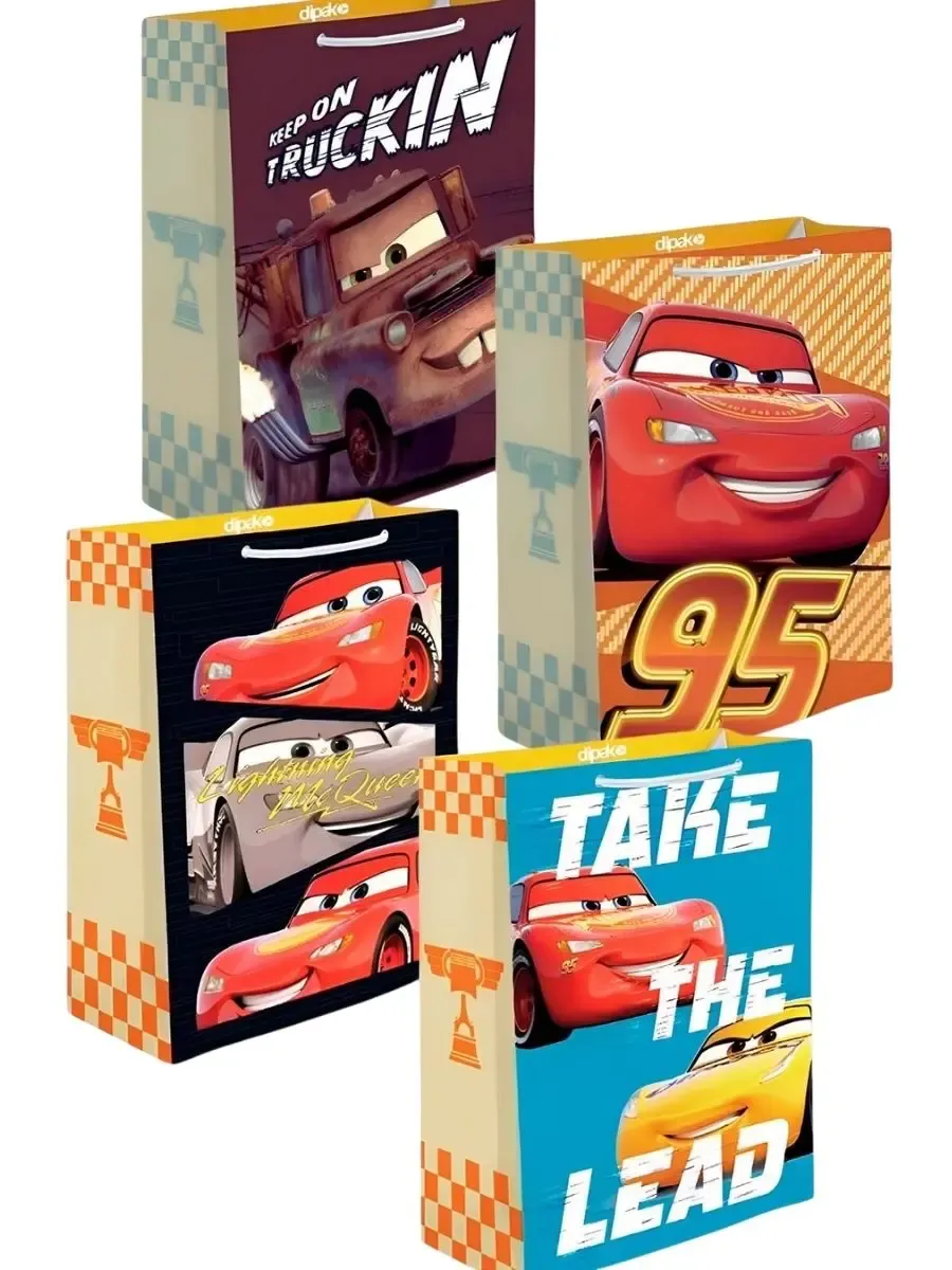 Bolsas de regalo GR c/10 Cars 31x24 cm – Mayoreo Dipak Bolsas de regalo grandes diseño Cars 31x24 cm Dipak