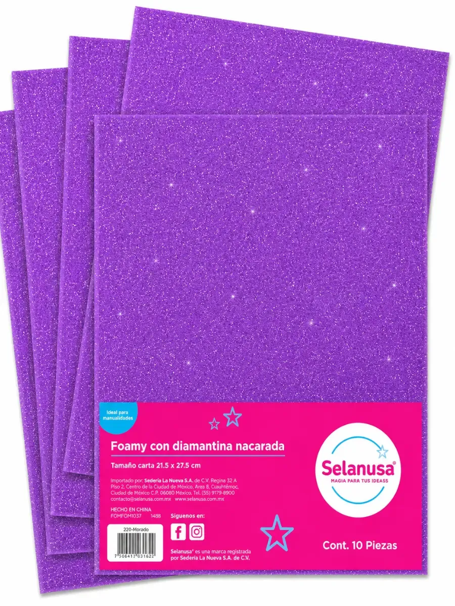 Foamy tamaño carta adiamantado morado #220 c/10