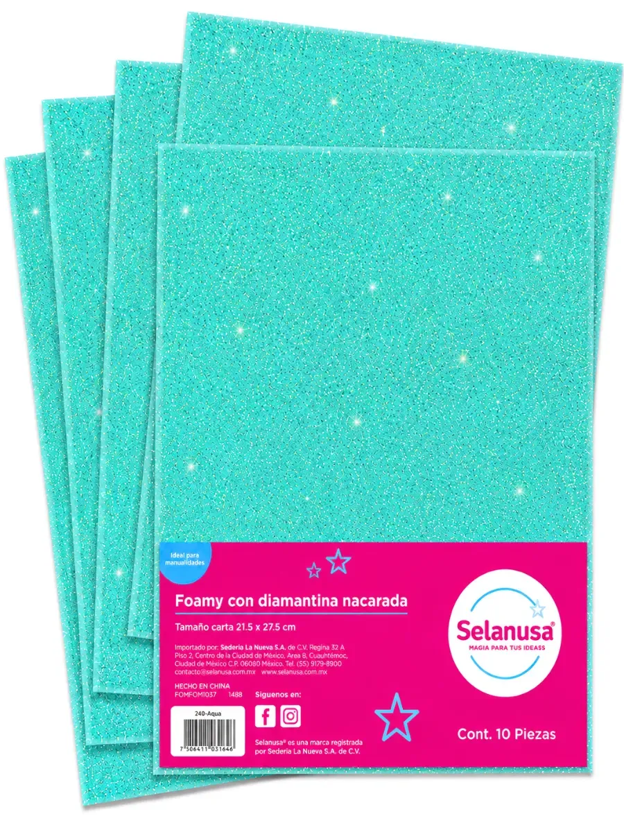 Foamy tamaño carta c/10 adiamantado Verde menta #121 Foamy tamaño carta adiamantado verde menta #121 c/10