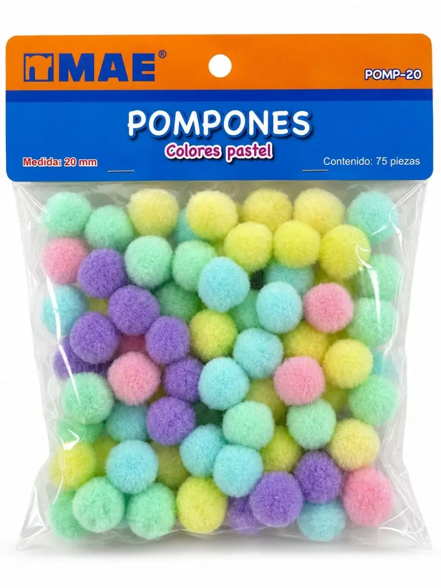 Pompón Mae colores pastel c/50 pzas 25 mm – Mayoreo Pompones Mae colores pastel 20 mm c/75 pzas mayoreo