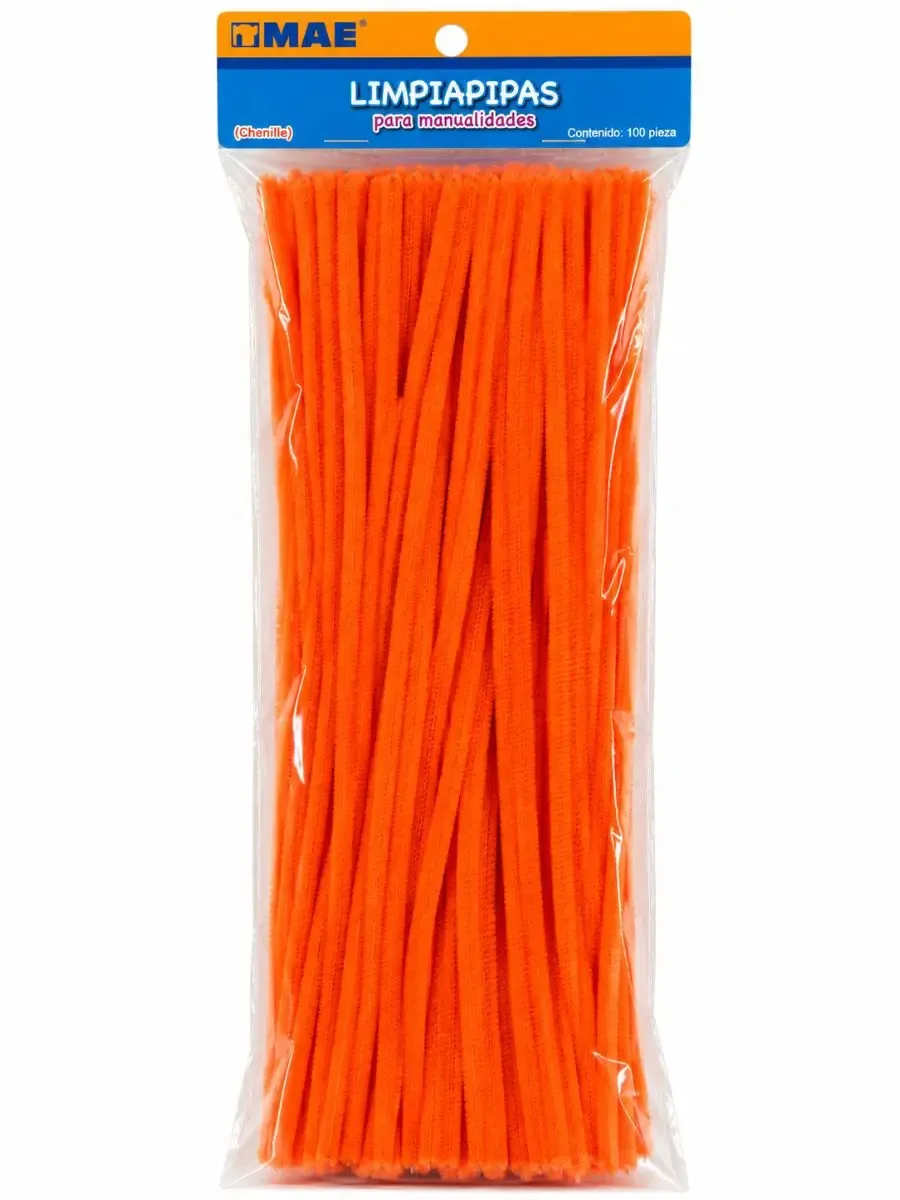 Limpiapipas chenille Naranja paq c/100 pzas Mae – Mayoreo Limpiapipas chenille Naranja paq c/100 pzas Mae – Mayoreo