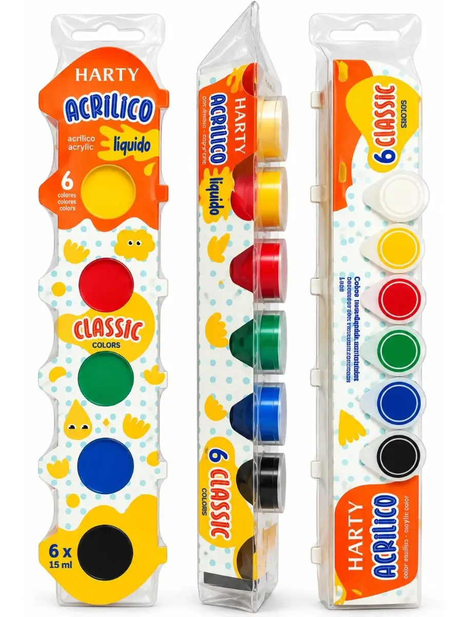 Set con 6 pinturas acrílicas Classic Harty de 15 ml al por mayor