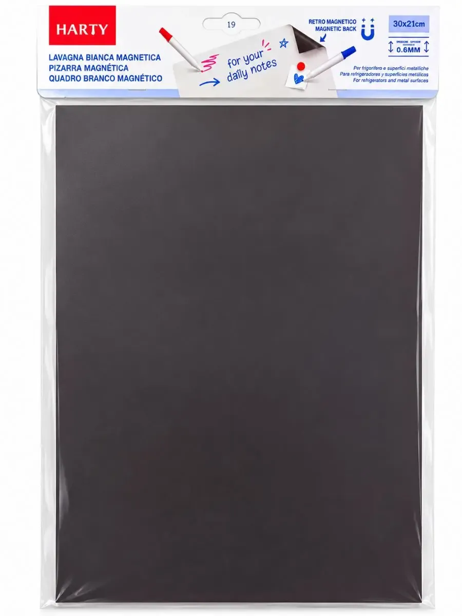 Imán con adhesivo Harty 30x21 cm grosor 6 mm – Mayoreo Placa de imán con adhesivo Harty 30x21 cm en mostrador