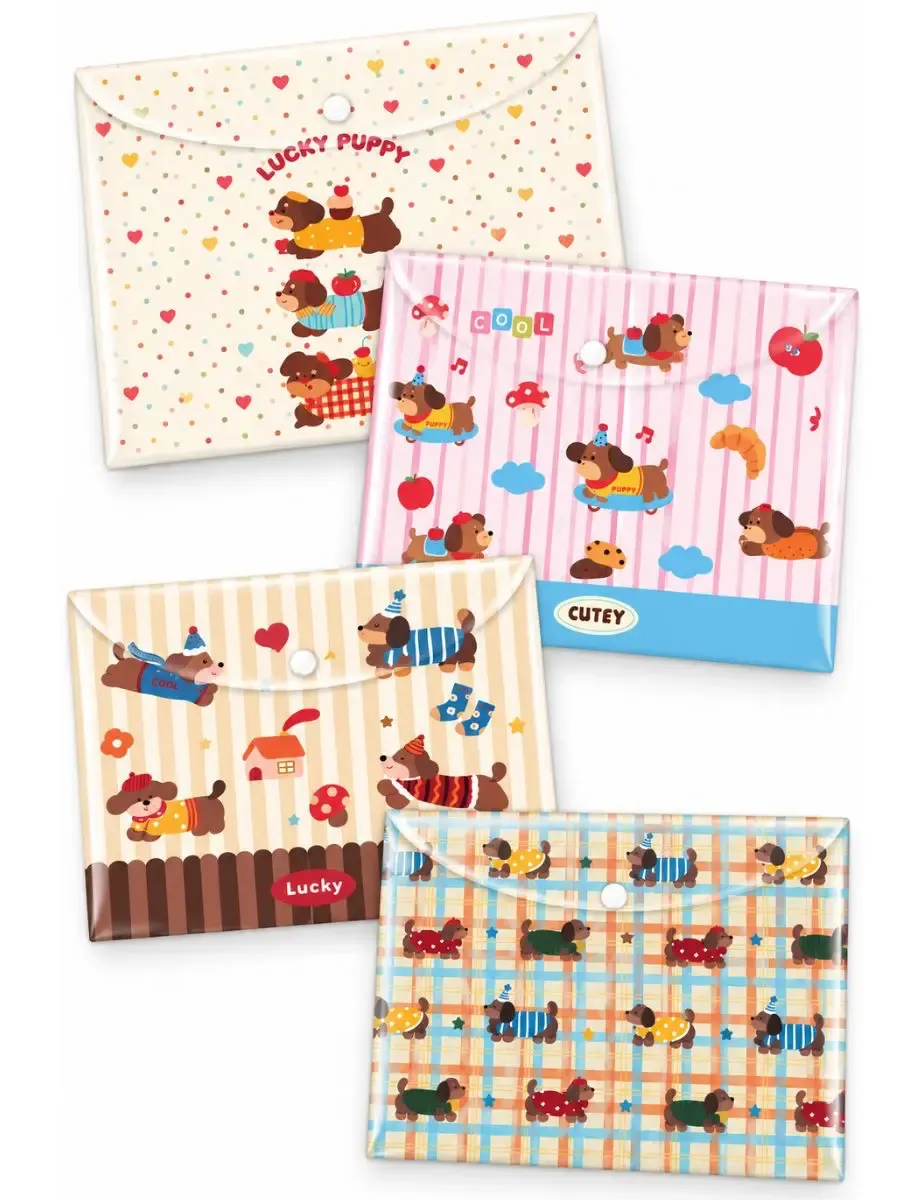 Sobres carta horizontal perritos paq con 12 pzas – Mayoreo Paquete con 12 sobres tamaño carta horizontal diseño perritos Harty al por mayor