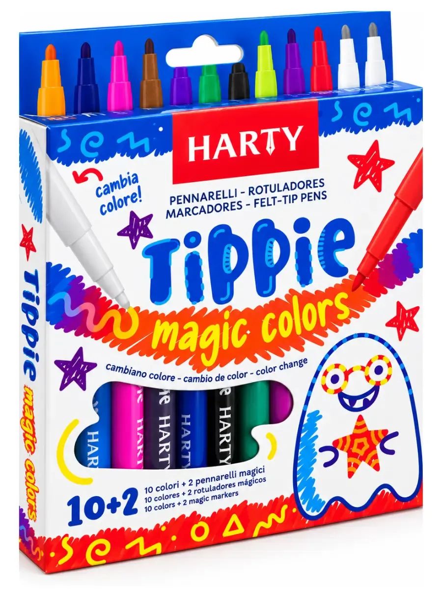 Set de 12 plumones mágicos Harty cambian de color en mostrador