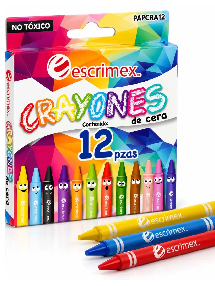 Caja de crayones de cera delgados con 12 colores Escrimex al por mayor