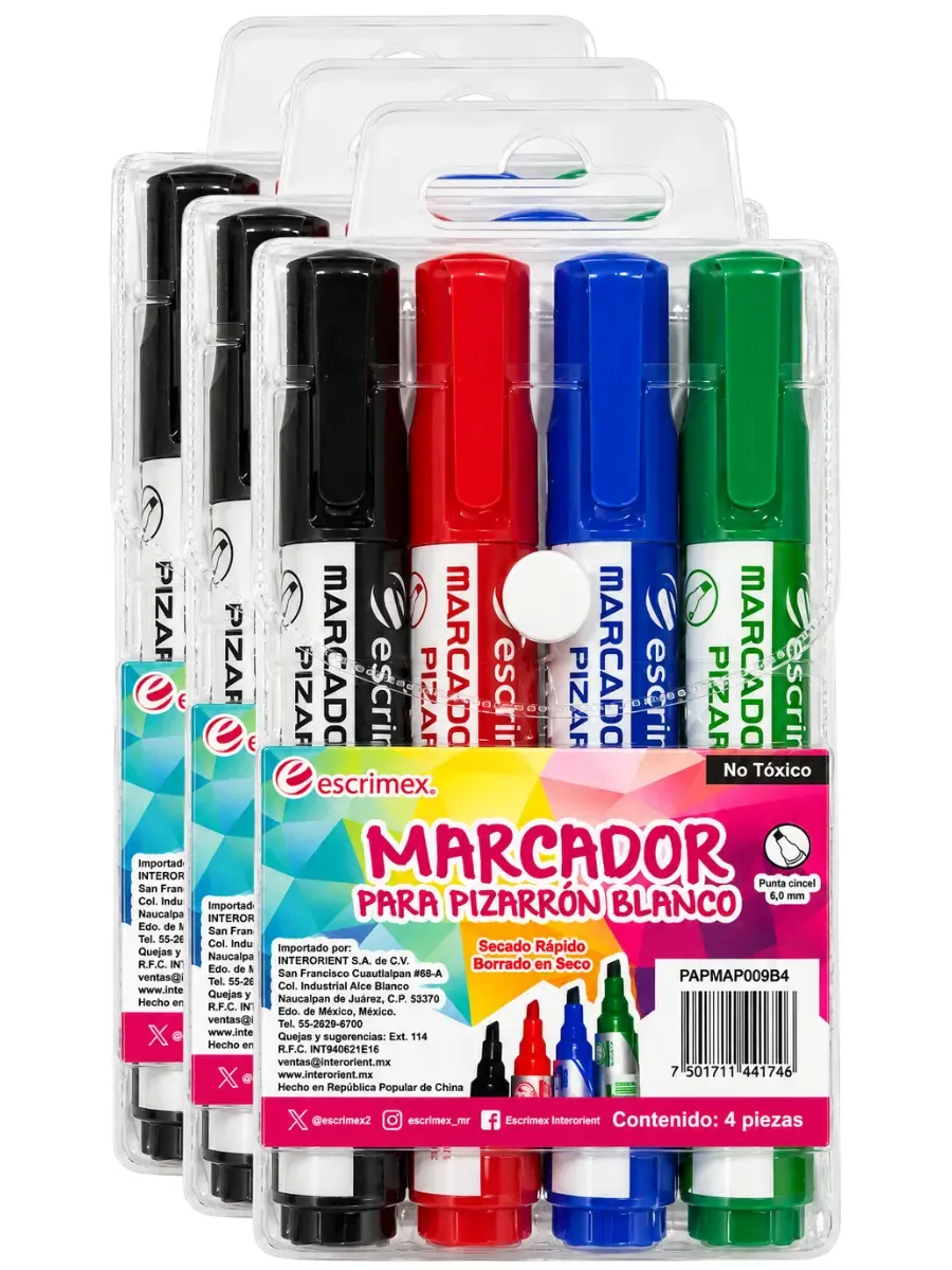 Marcadores para pizarra con 12 Escrimex – Mayoreo