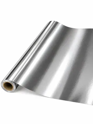 Rollo de papel metálico color plata brillante de 25 metros por 60 cm al por mayor