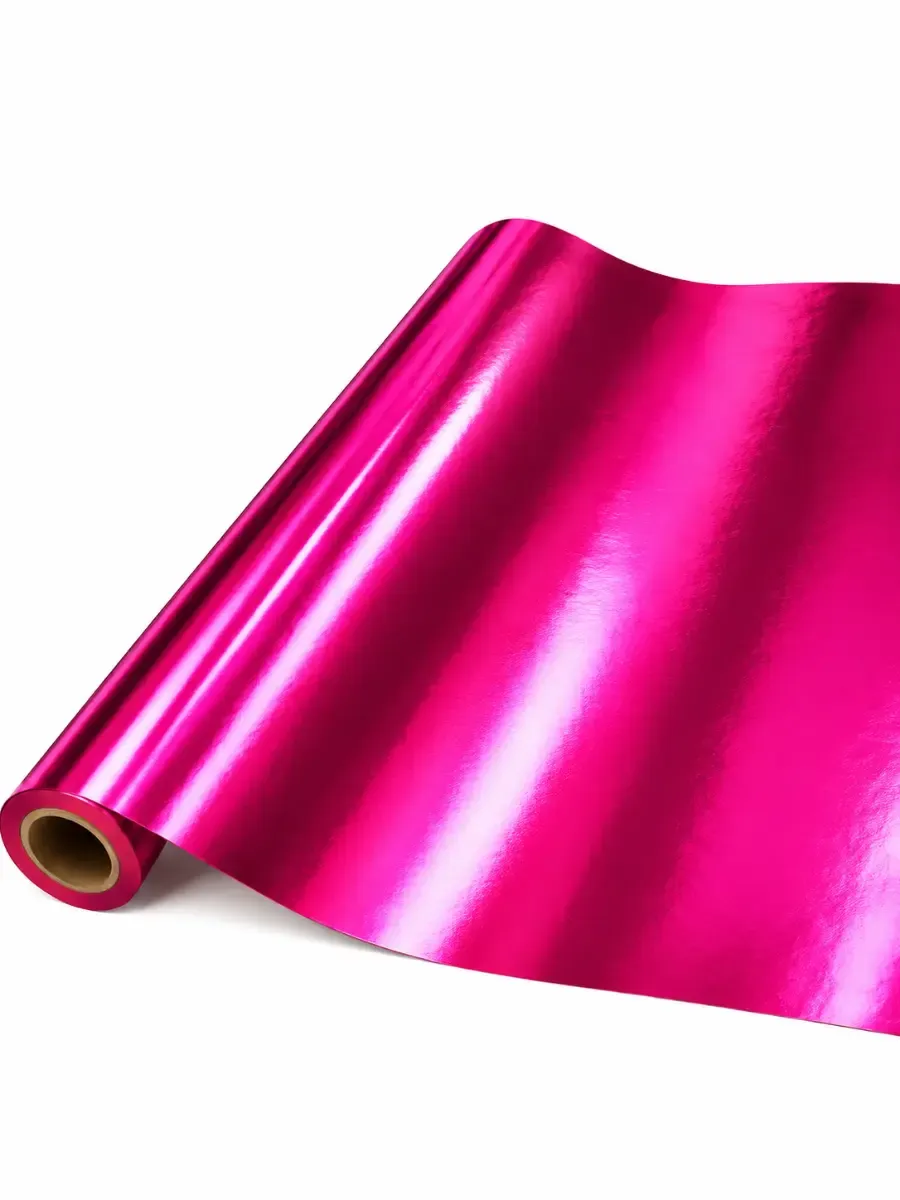 Rollo de papel metálico color fucsia brillante de 25 metros por 60 cm al por mayor