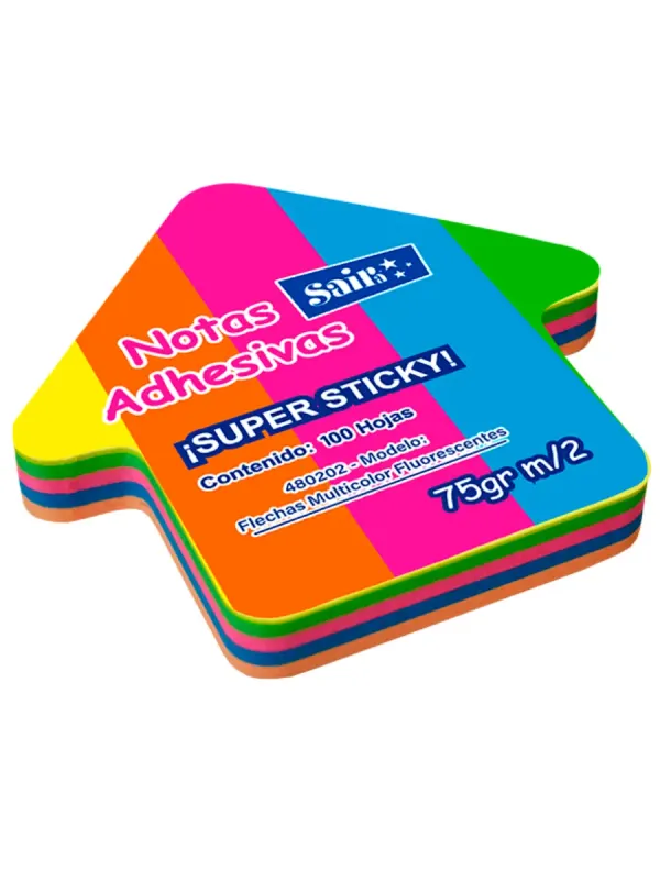Nota adhesiva o de recortes con hojas en distintos colores brillantes para oficinas