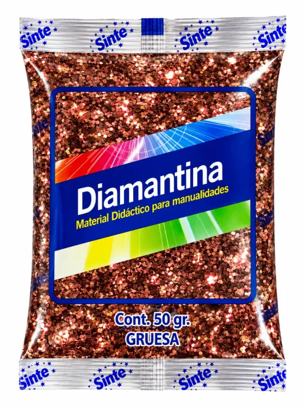 Bolsa individual al por mayor con 50 gramos de escarcha o diamantina color café marca Saira