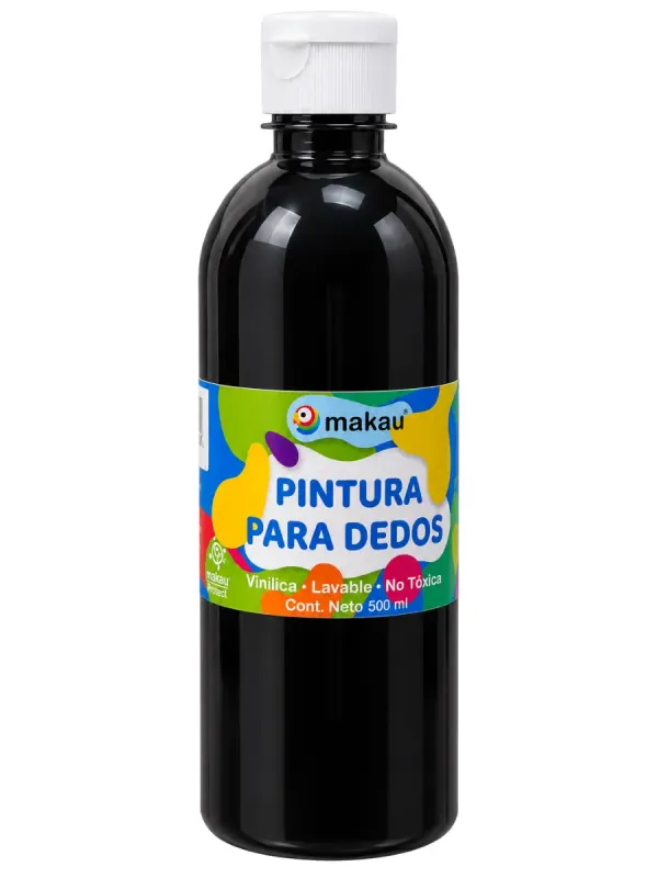 Envase de 500 ml al por mayor de pintura vinílica en color negro para proyectos escolares