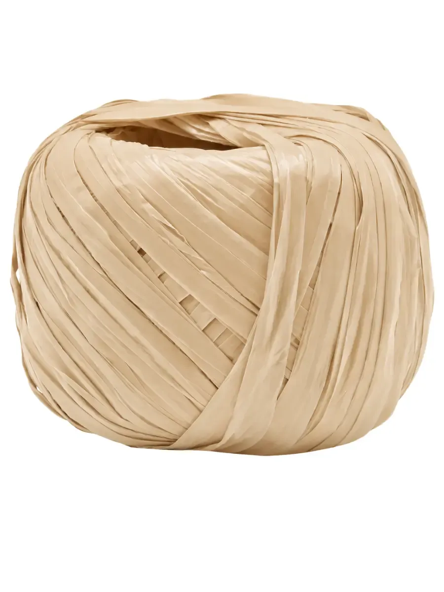 Rollo de rafia sintética Selanusa modelo 121 en color beige para empaque al por mayor