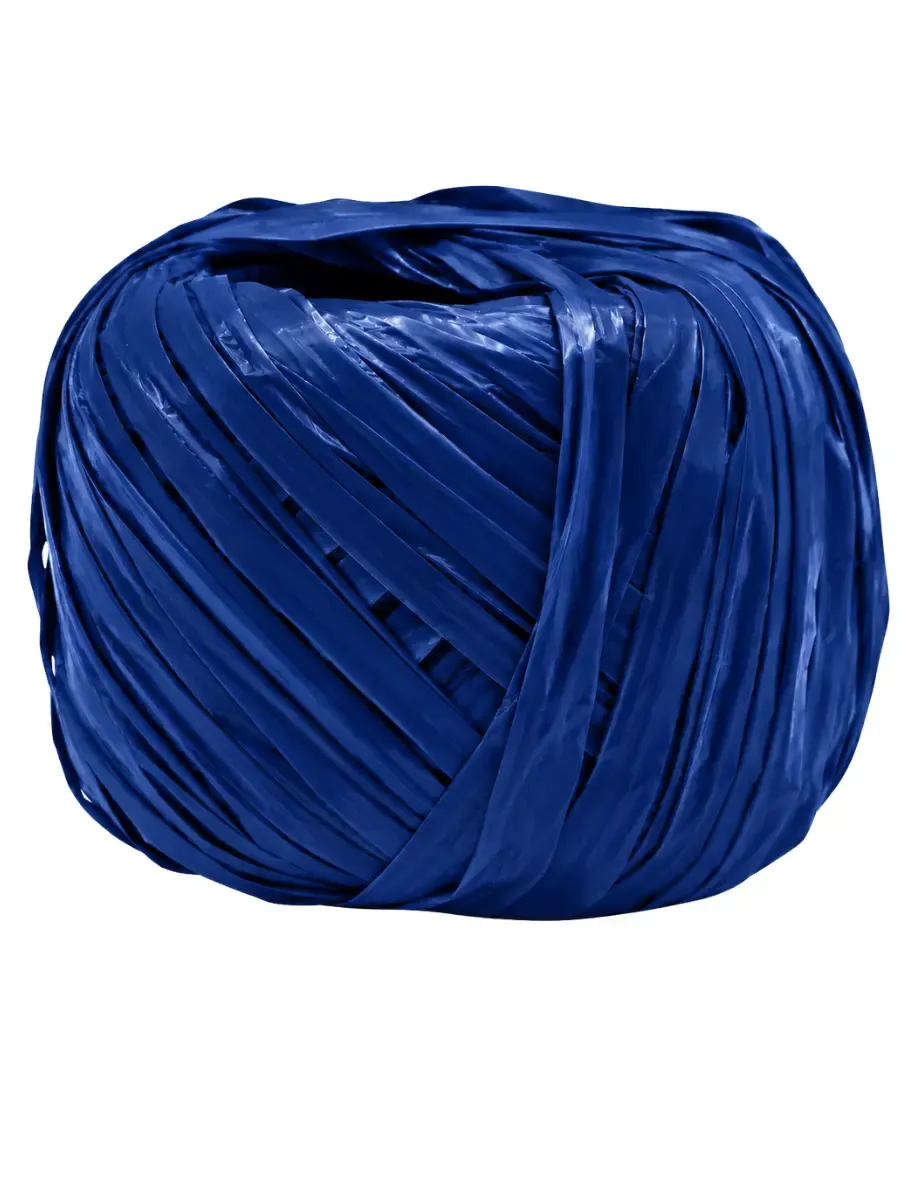 Rollo de rafia sintética Selanusa modelo 145 en color azul marino para empaque al por mayor