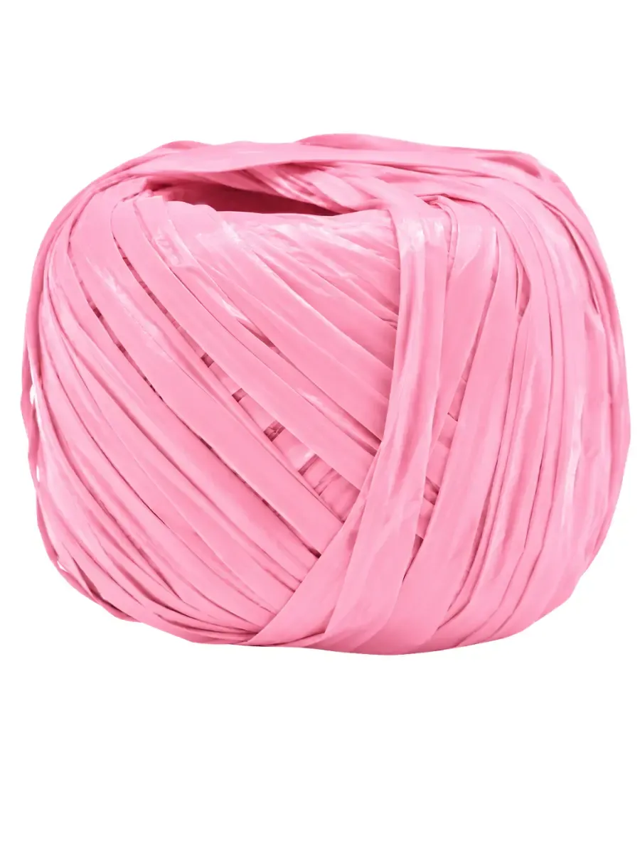 Rollo de rafia sintética Selanusa modelo 109 en color rosa para empaque al por mayor