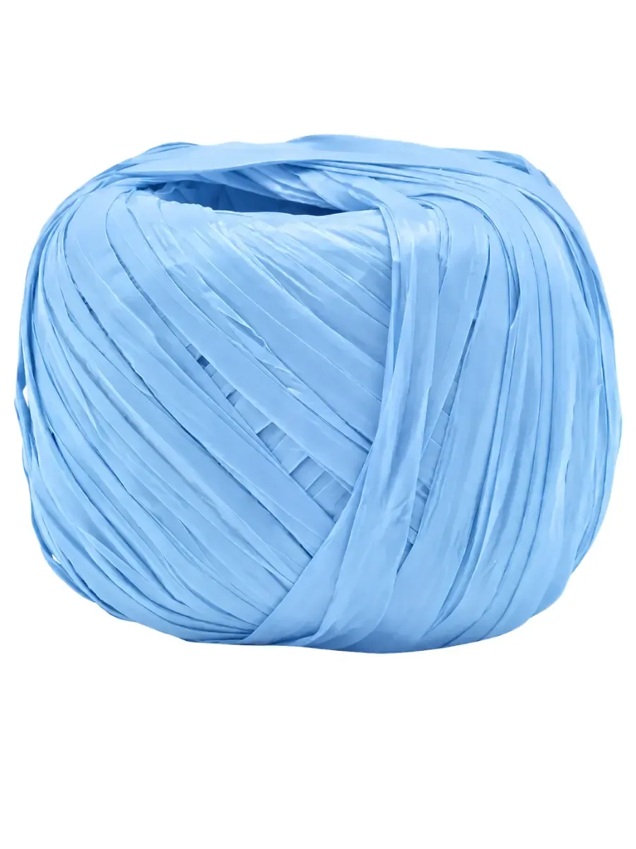 Madeja o rollo de cordel de rafia Selanusa número 118 en tono azul pastel de alta resistencia