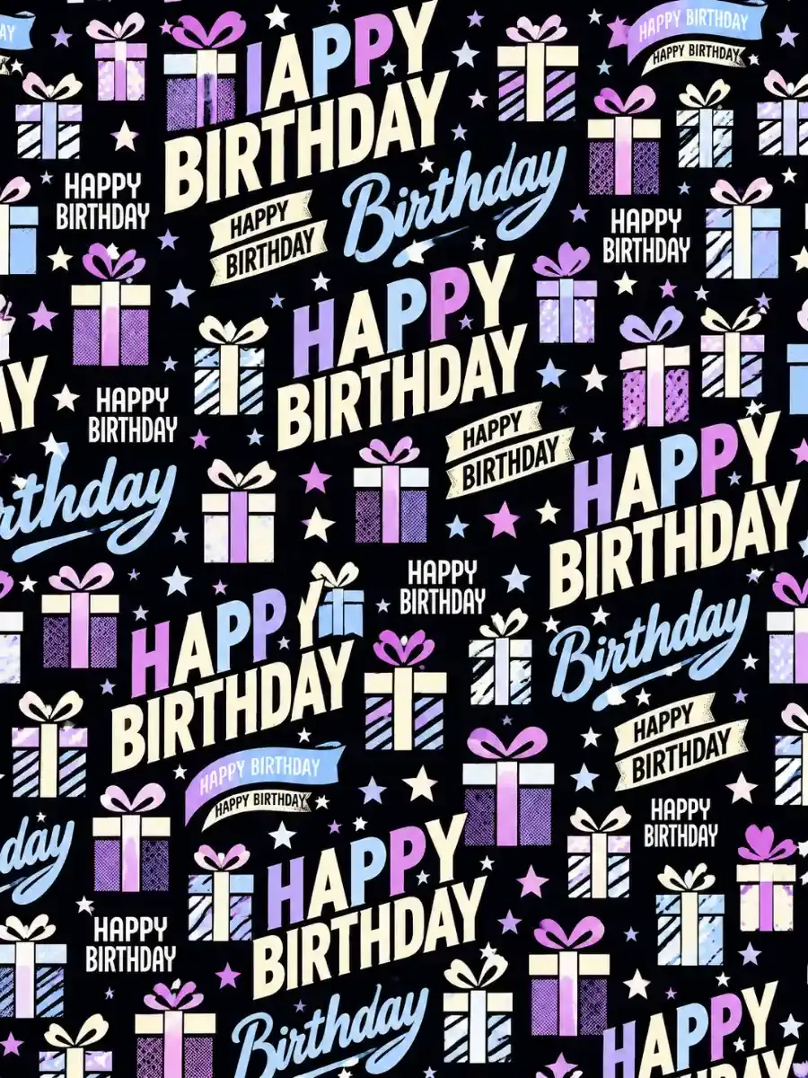 Paquete con 10 pliegos de papel de regalo Happy Birthday de 69x51 cm con diseños festivos de cumpleaños