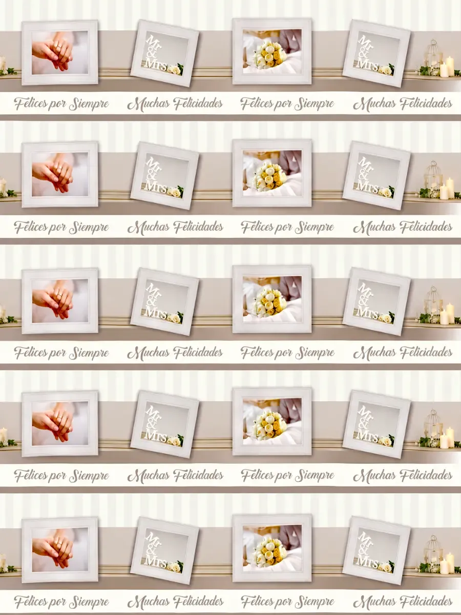 Paquete con 10 pliegos de papel de regalo para bodas con diseños elegantes y retratos de 69x51 cm