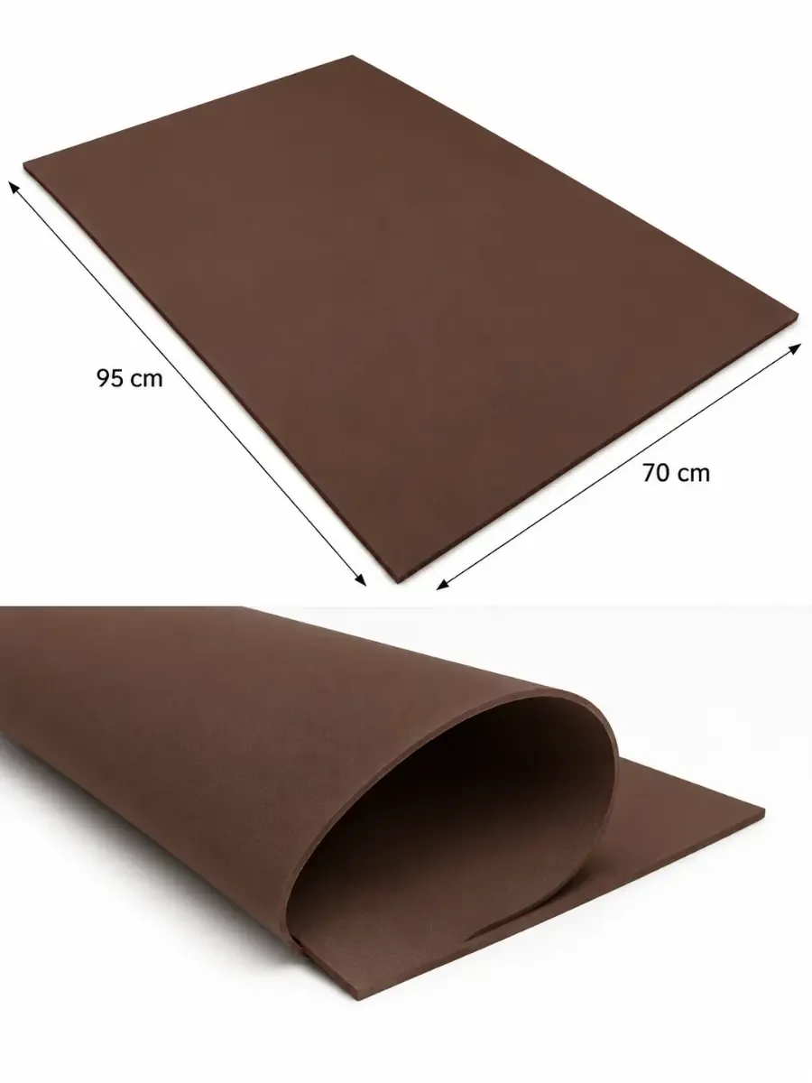 Paquete al por mayor de foamy en pliego tamaño 70x95 cm marca Mae en color chocolate con 2 piezas