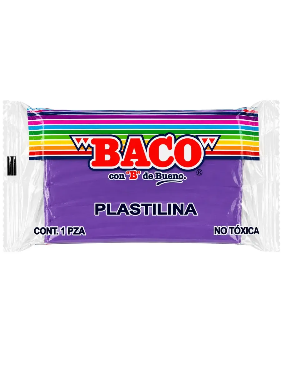 Caja al por mayor de plastilina en barra marca Baco en color violeta para manualidades